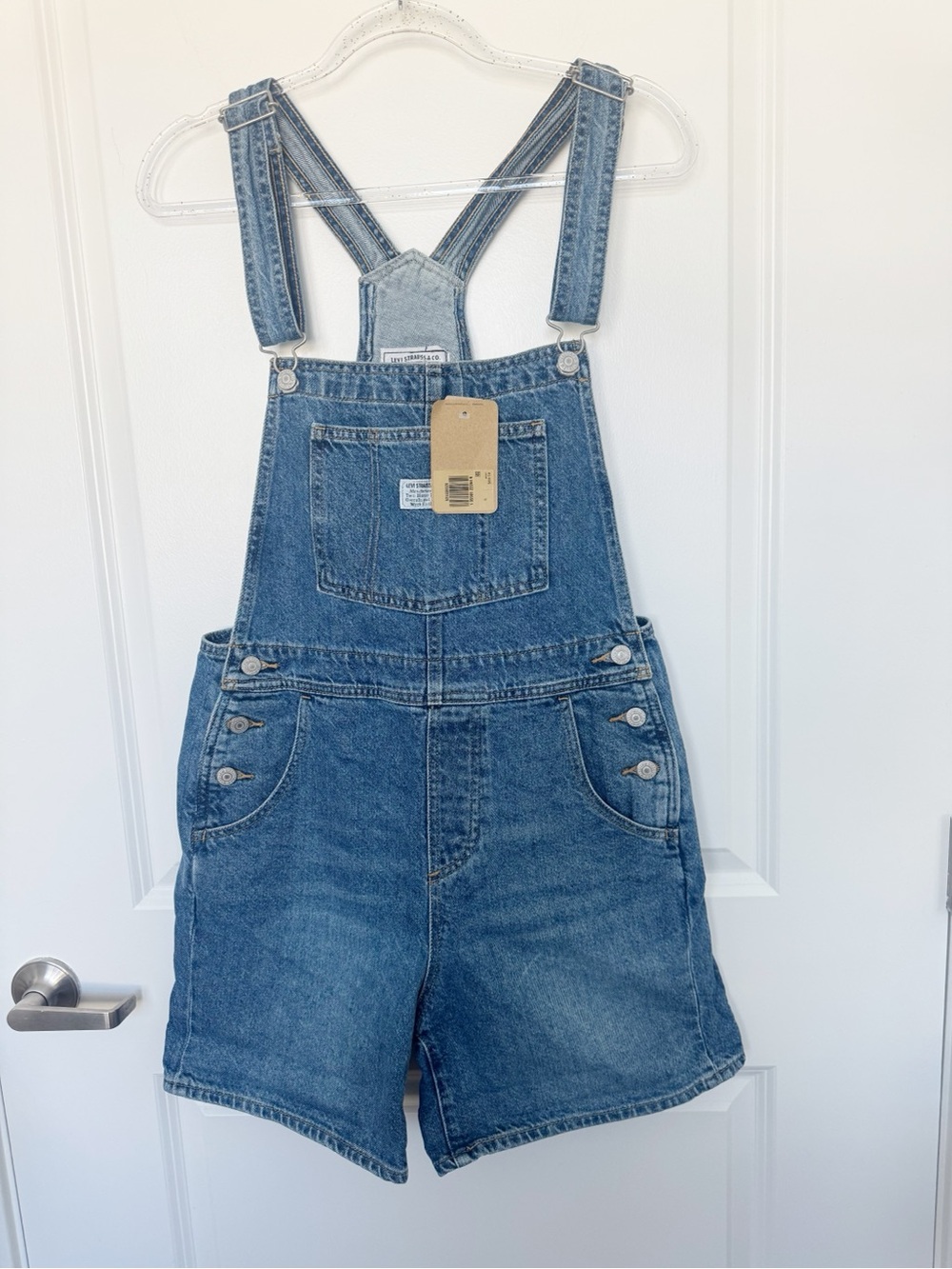 Levi's Strauss Denim Shorts Overalls Romper Size SMALL